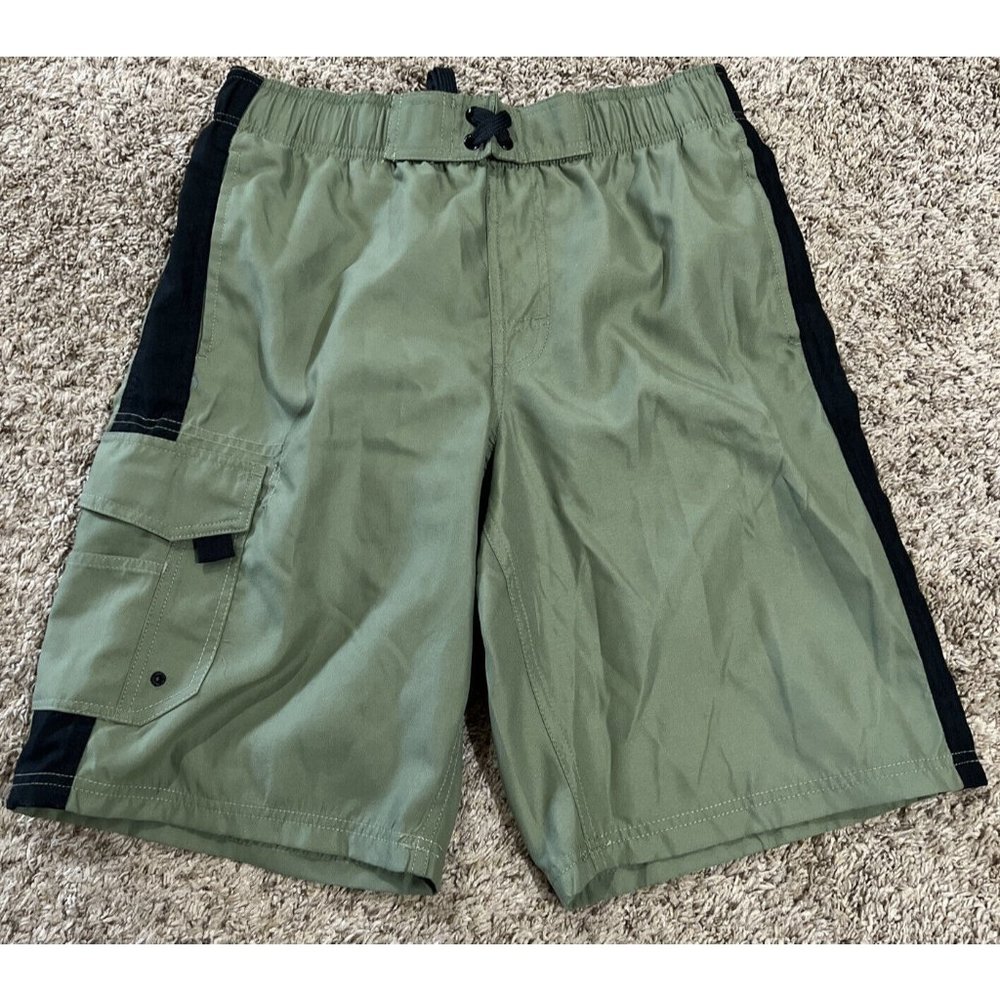 Men's O’RAGEOUS Side Taped E-Board Board Swim Shorts ~ Small ~ Green ~New
